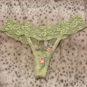 Victoria's Secret Light Green Lace thong Floral Panty
